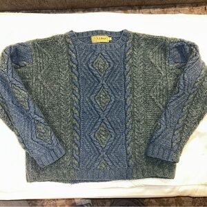 Vintage LL Bean Chunky Knit 100% Wool Sweater